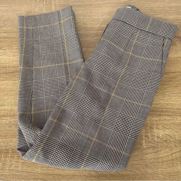 Aritzia Babaton Plaid Check Conan Pull On Crop Pant Sz 0 - Picture 8 of 14